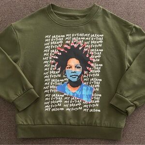 Boys Target Black History Month Graphic Sweatshirt Size 4-5 Green